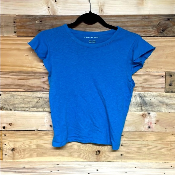 American Eagle Outfitters size XXS Blue Relax Fit Flutter Short Sleeve T-shirt - Picture 1 of 6